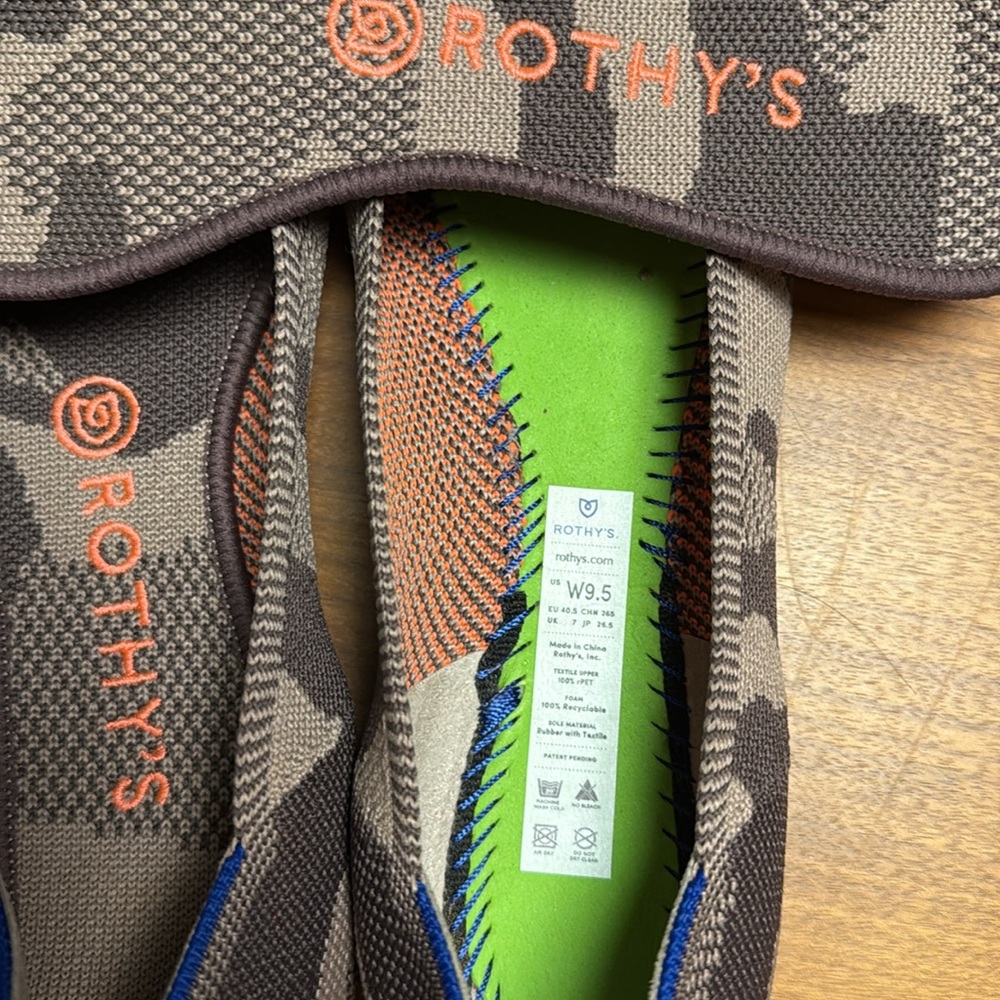 Rothy's Camouflage Flats in Taupe/Gray and Orange size 9.5 - Picture 6 of 7
